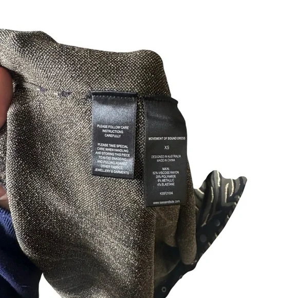 Sass & Bide Midi Dress Movement of Sound: animal print, button slot NWOT XS - Picture 8 of 10